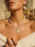 Romantic Rose Cameo Pearl Matching Jewelry Set for Elegant Daily & Date Outfits