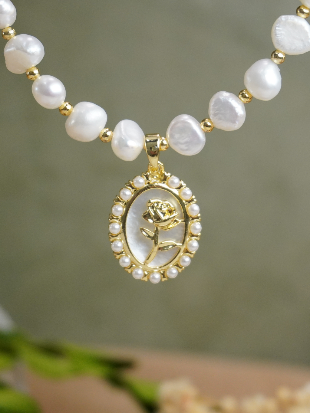 Romantic Rose Cameo Pearl Matching Jewelry Set for Elegant Daily & Date Outfits