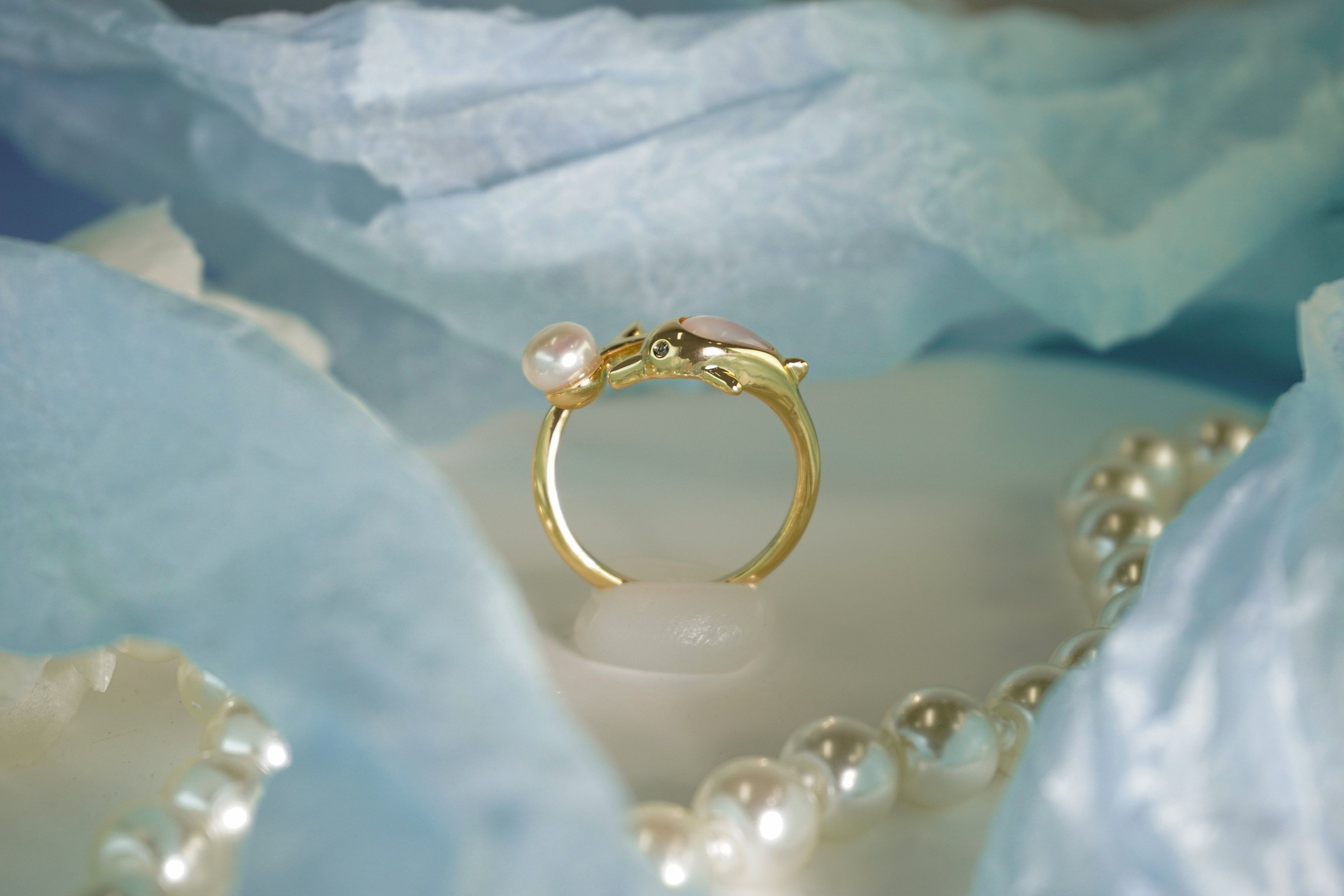 Playful Ocean Dolphin Open Wrap Statement Ring With Soft Round Accent For Summer Vacation & Daily Stack Styling