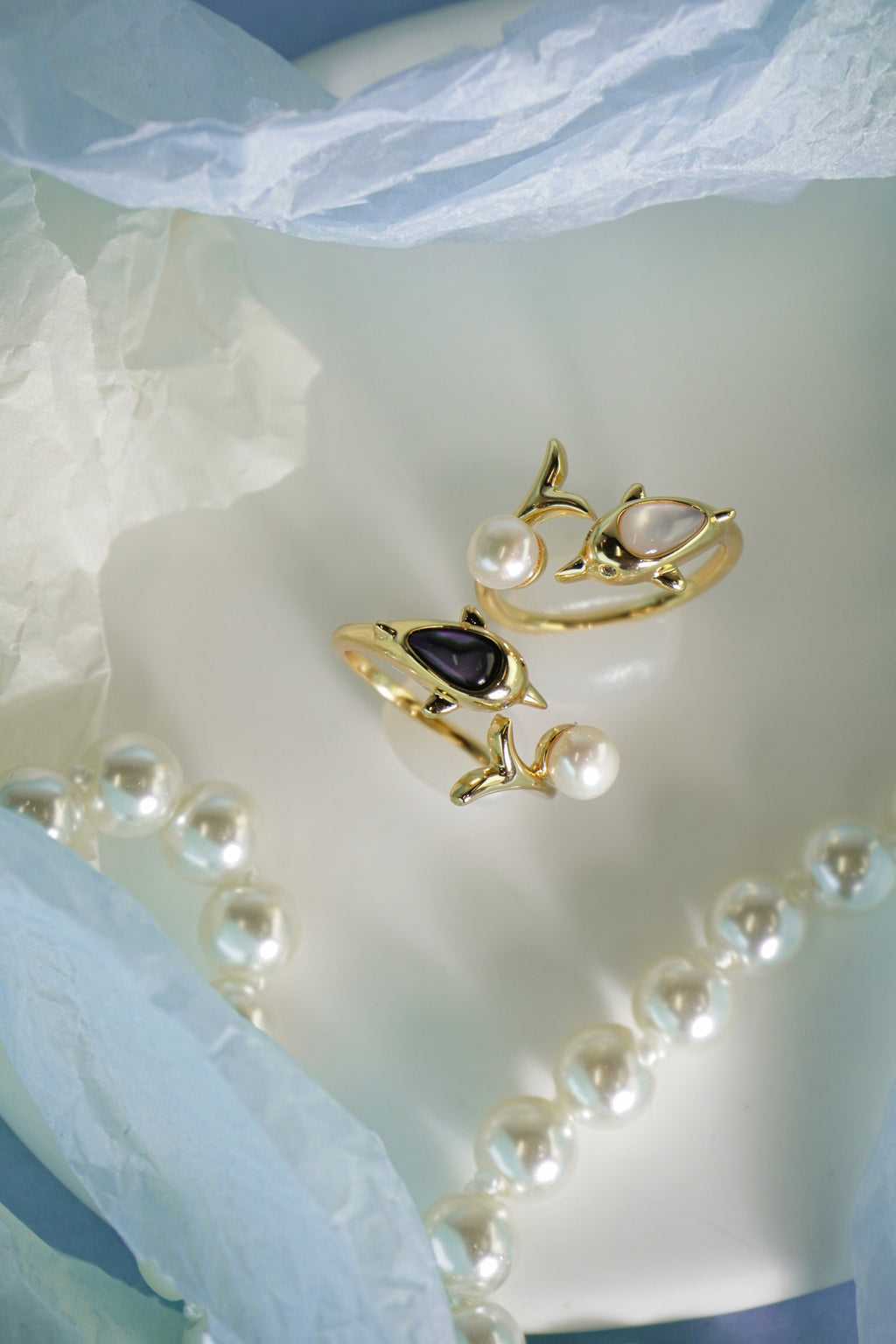 Playful Ocean Dolphin Open Wrap Statement Ring With Soft Round Accent For Summer Vacation & Daily Stack Styling